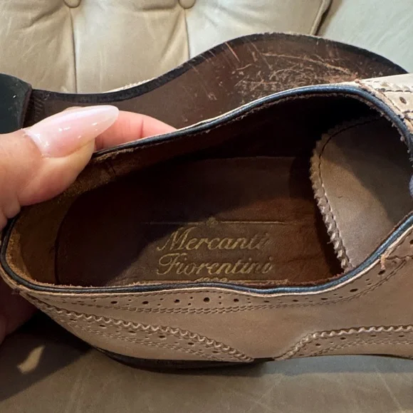 Mercanti Fiorentini Light Brown Brogue Oxfords - Picture 7 of 7